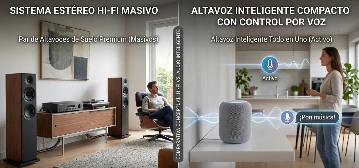 Los mejores altavoces con sonido de alta fidelidad y control domótico. Comparativa real 2026: Sonos, Echo Studio, HomePod y alternativas baratas.