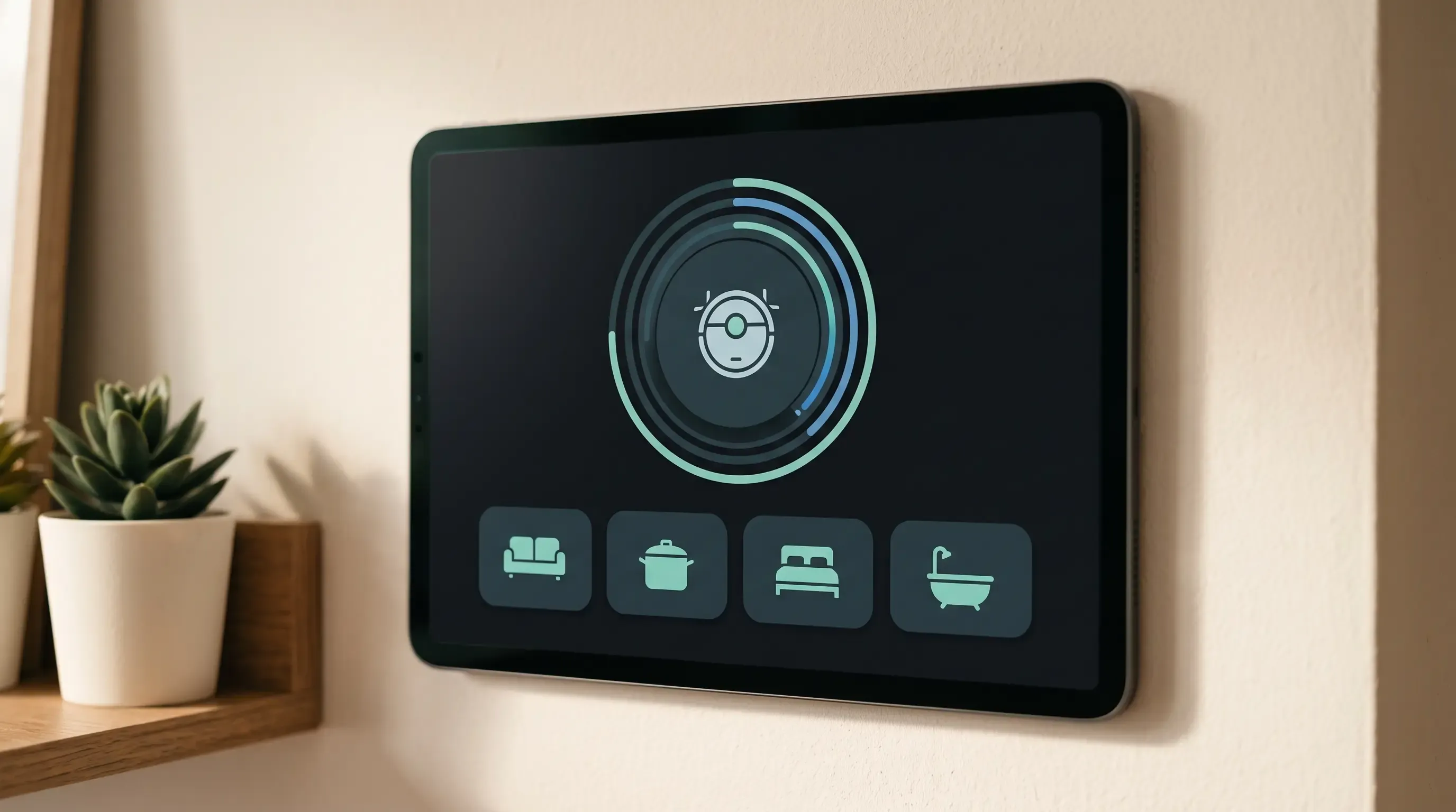Flujo de automatización domótica: sensor de presencia, condición lógica y acción sobre el robot aspirador