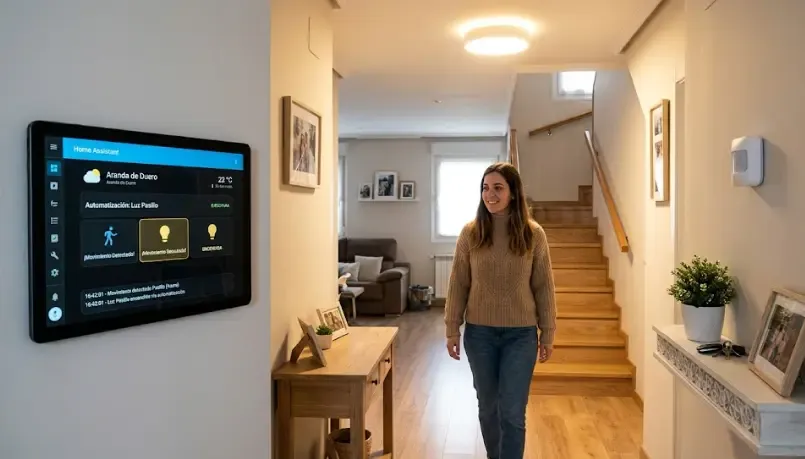 Ejemplo de automatización de luces con sensor de movimiento en Home Assistant