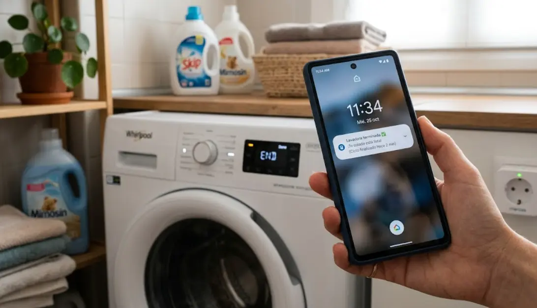Cómo saber cuándo termina la lavadora: Aviso al móvil con enchufe inteligente 2026