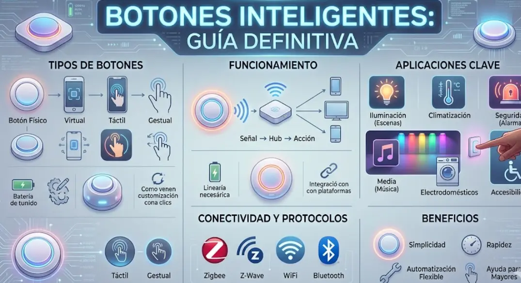 Botones Inteligentes 2026: cuál comprar (Zigbee vs WiFi + mejores modelos)
