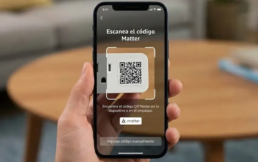 Escaneo de código QR Matter en App Alexa