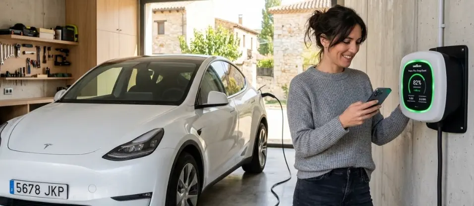 Evita cortes de luz y carga gratis con paneles solares. Descubre cómo elegir, instalar y automatizar cargadores de coche eléctrico inteligentes en casa.