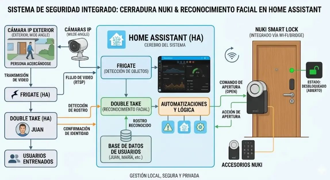 Cerradura inteligente Nuki integrada con sistema de reconocimiento facial en Home Assistant
