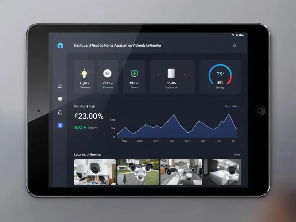 Dashboard real de Home Assistant en vivienda unifamiliar
