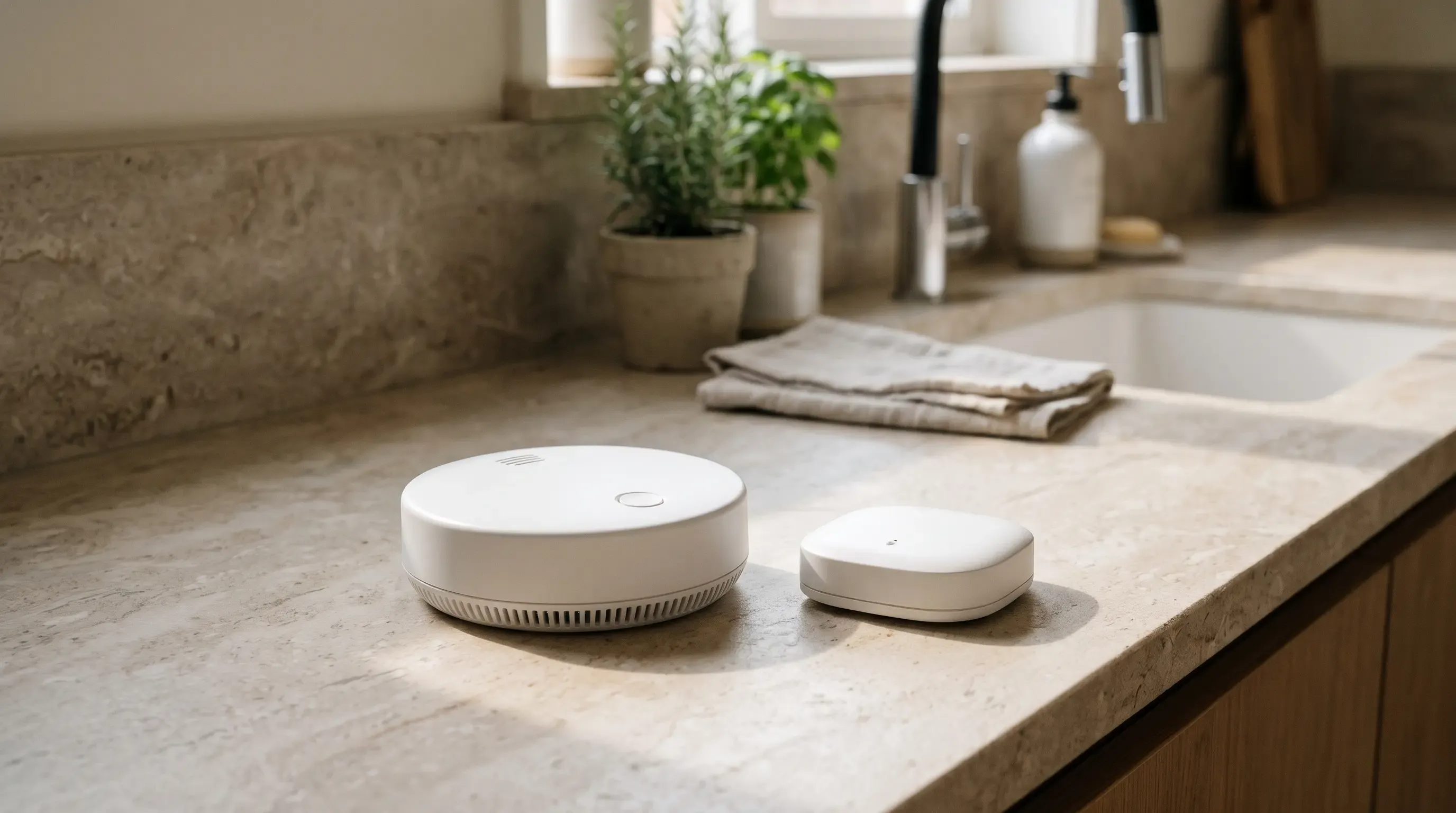 Detector de humo y sensor de fugas de agua para cocina inteligente