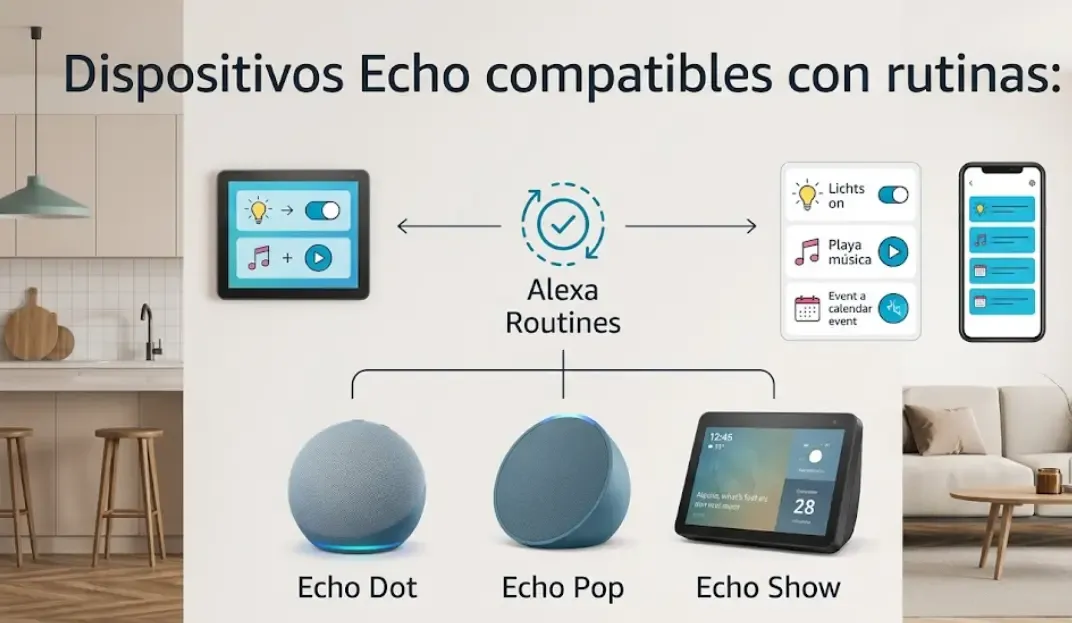 Dispositivos Echo compatibles con rutinas: Echo Dot, Echo Pop y Echo Show