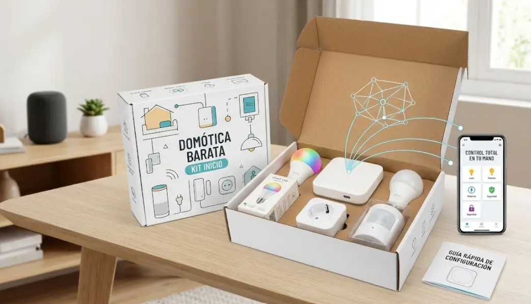 Domótica barata: kit real por menos de 60€ en 2026 (qué comprar)