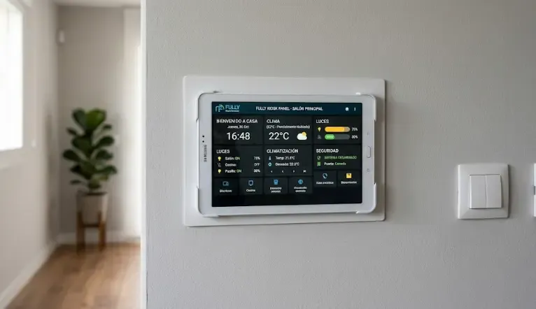 Dashboard Home Assistant en tablet con Fully Kiosk