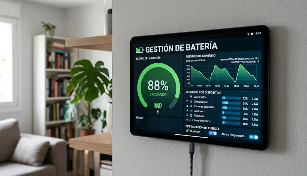 Gestión de batería tablet panel domótico