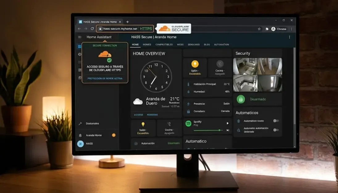Captura de Home Assistant accedido de forma segura a través de HTTPS con Cloudflare