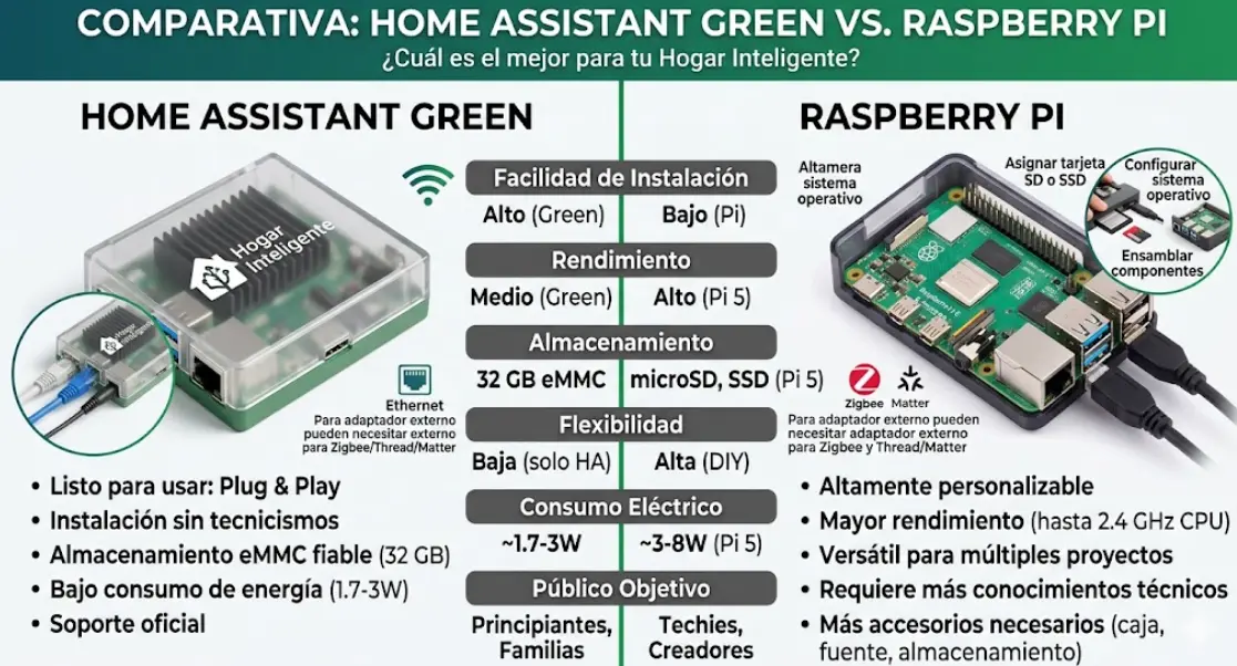 Home Assistant Green vs Raspberry Pi: Guía Completa para Empezar en 2026