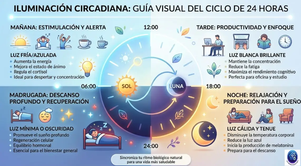 Iluminación Circadiana: Guía Completa de Luz Adaptativa y Salud (2026)