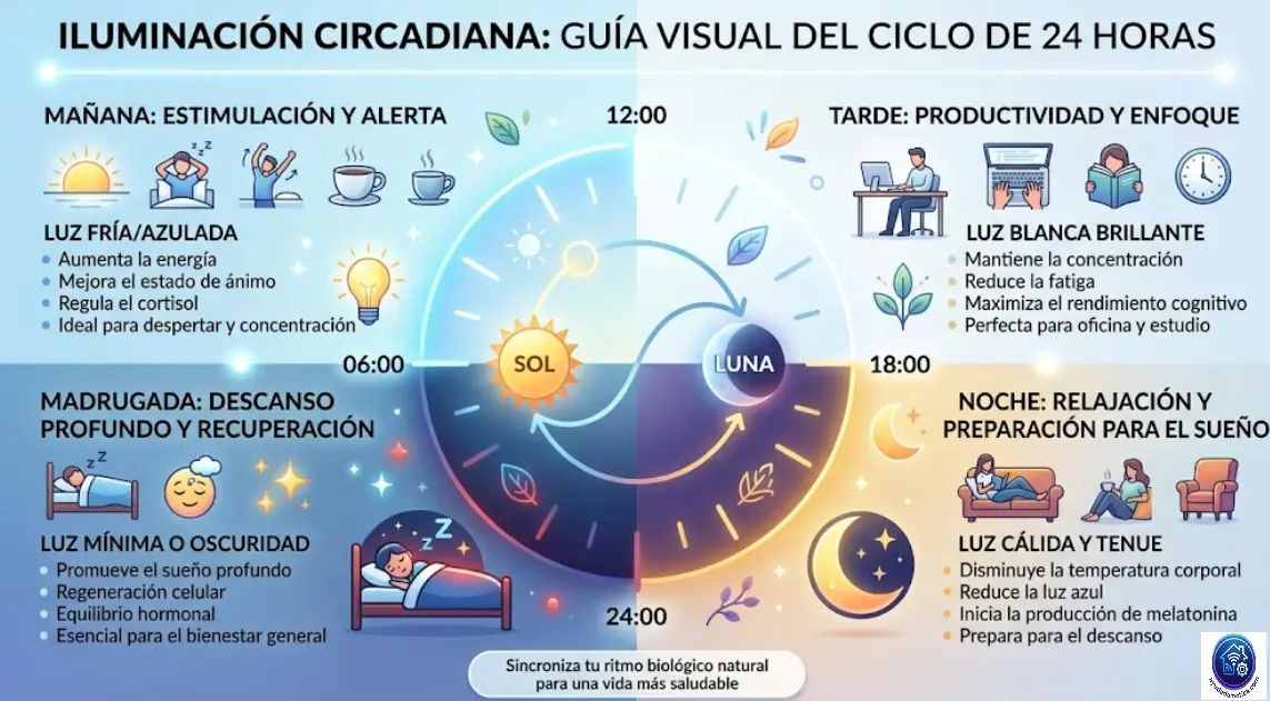 Iluminación Circadiana: Guía de Luz Adaptativa y Salud 2026
