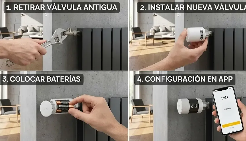 Paso a paso instalación de válvula termostática en radiador