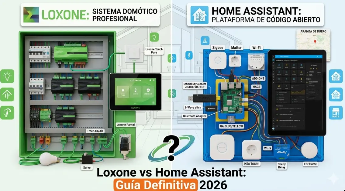 Comparativa 100% honesta Loxone vs Home Assistant en 2026: precio, facilidad y potencia. ¿Cuál elegir según tu presupuesto?