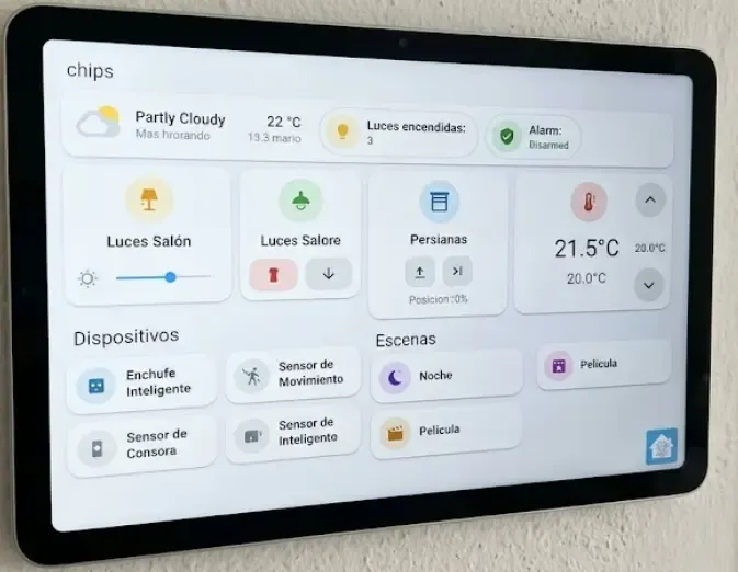 Dashboard moderno con Mushroom Cards en Home Assistant