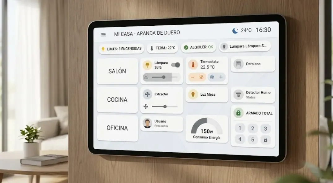 Ejemplo de Mushroom Cards en dashboard minimalista Home Assistant