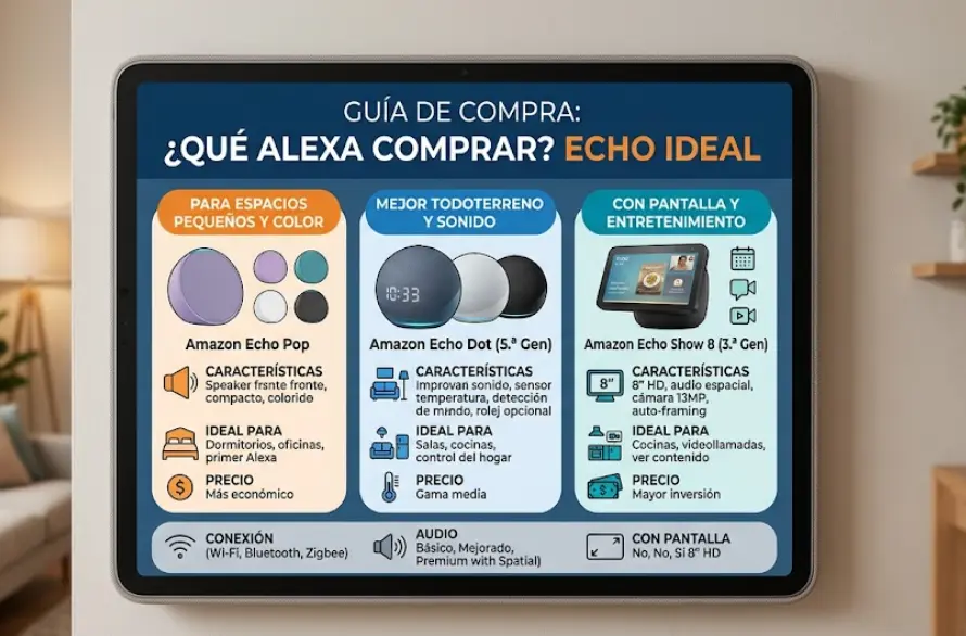 ¿Qué Alexa Comprar en 2026? Guía Completa Amazon Echo Dot, Pop y Show