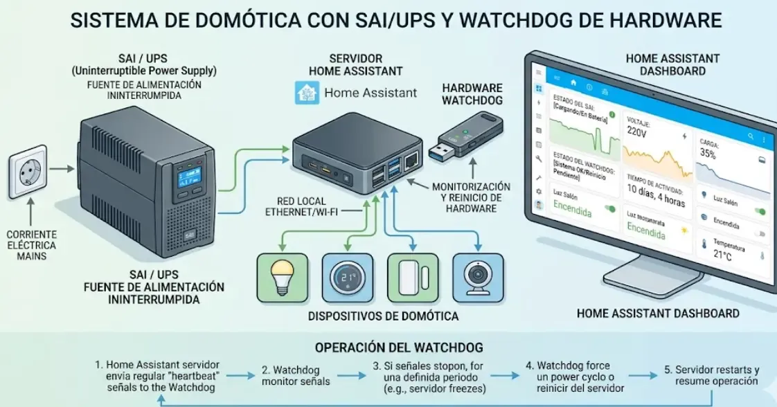 SAI UPS domótica home assistant watchdog hardware