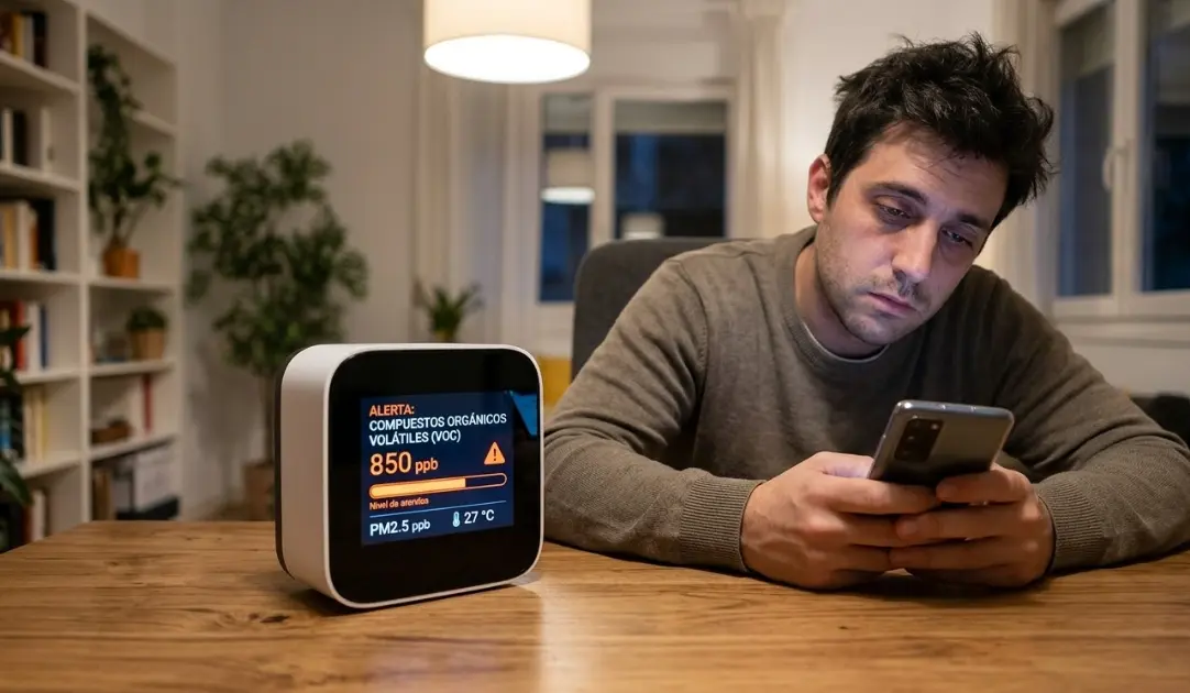 ¿Fatiga o dolor de cabeza en casa? Descubre qué son los sensores de calidad del aire VOC, cómo detectan toxinas y cómo automatizar la ventilación de tu hogar.