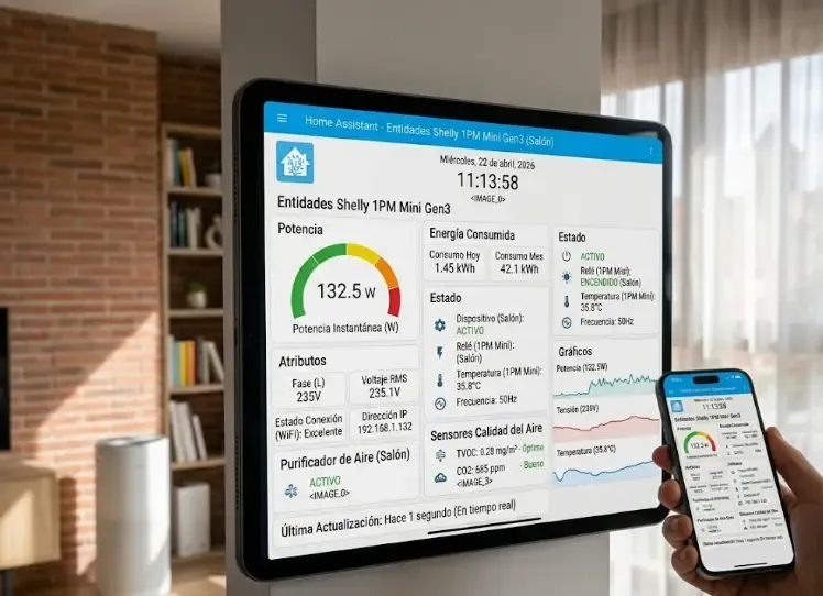 Entidades Shelly 1PM Mini Gen3 en Home Assistant
