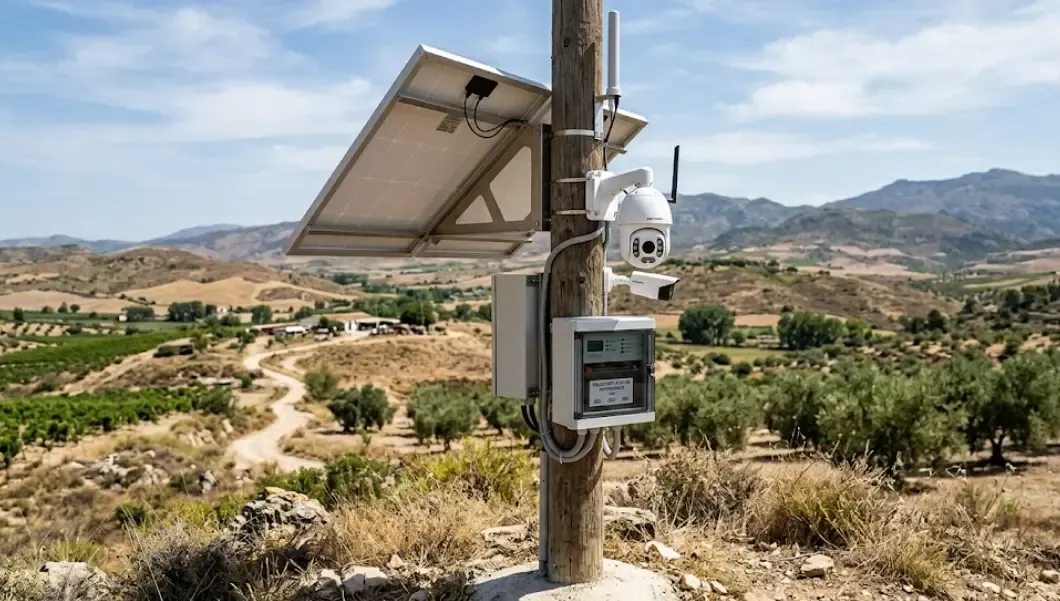 Sistema completo de vigilancia solar autónoma en exterior