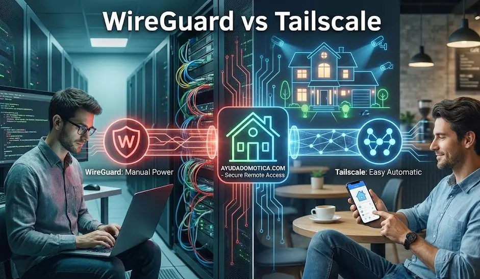 WireGuard vs Tailscale: Acceso Remoto Seguro a Casa (Guía 2026)