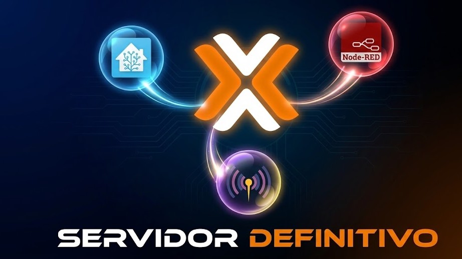 Esquema de virtualización en servidor Proxmox integrando contenedores LXC para Home Assistant, Node-RED y MQTT.