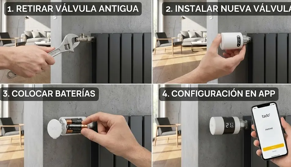 Paso a paso instalación de válvula termostática en radiador